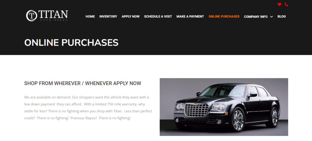 Online Car purchase in Arizona